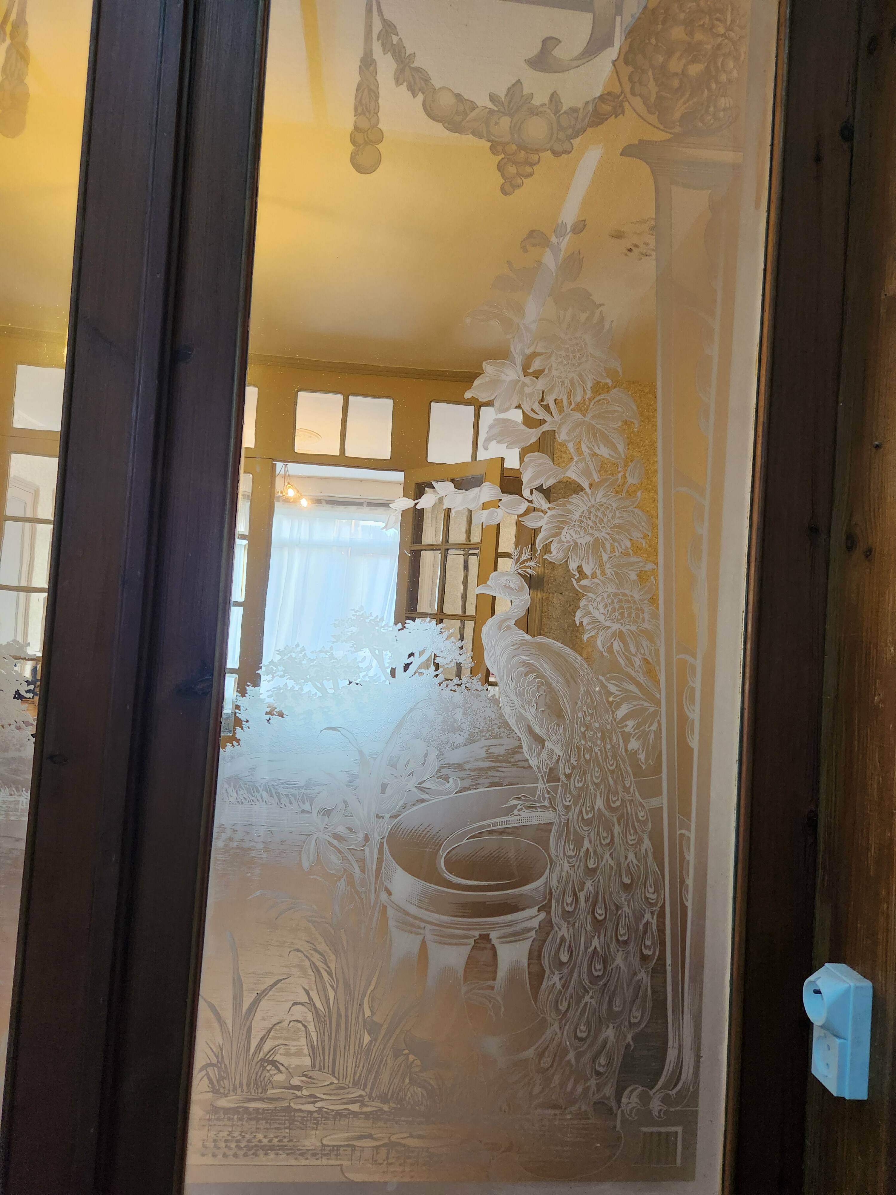 3 glass partition doors with screen printing