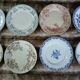 10 antique flat plates in ironstone