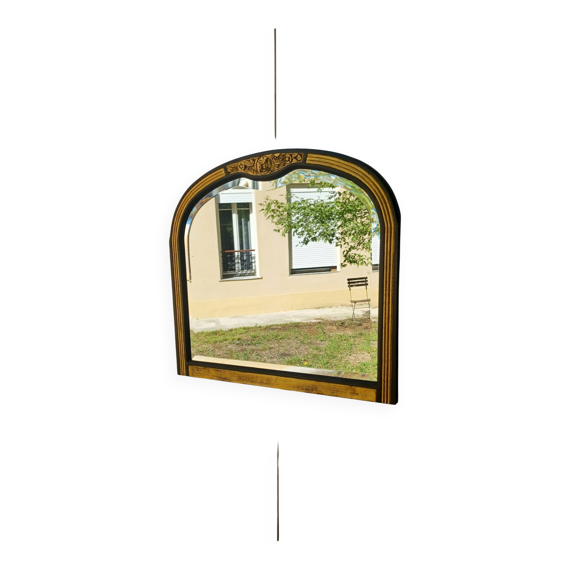 ART DECO BLACK AND GOLD MIRROR (1925-1945)