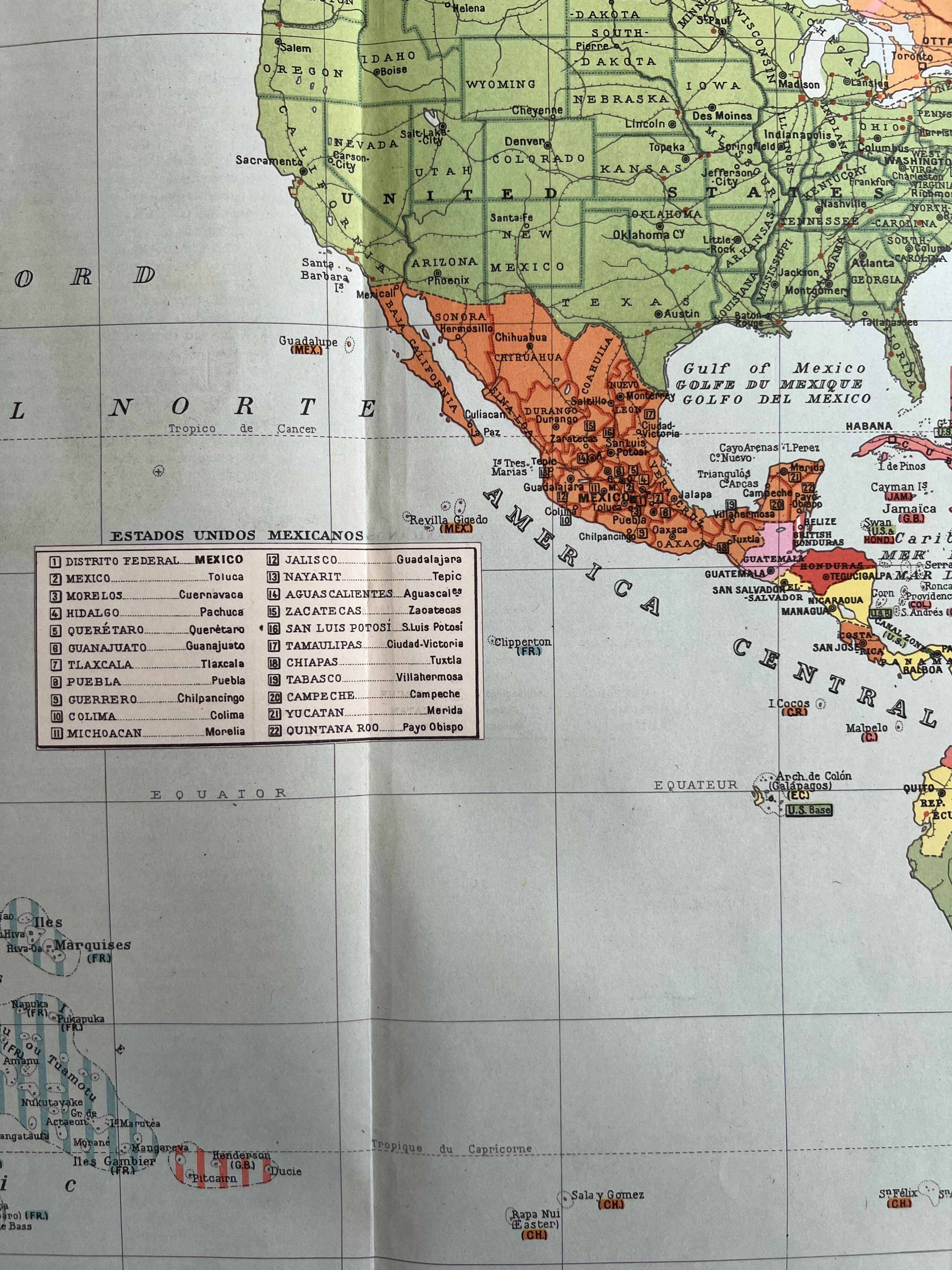 Old political map New World | Americas, Pacific, Oceania