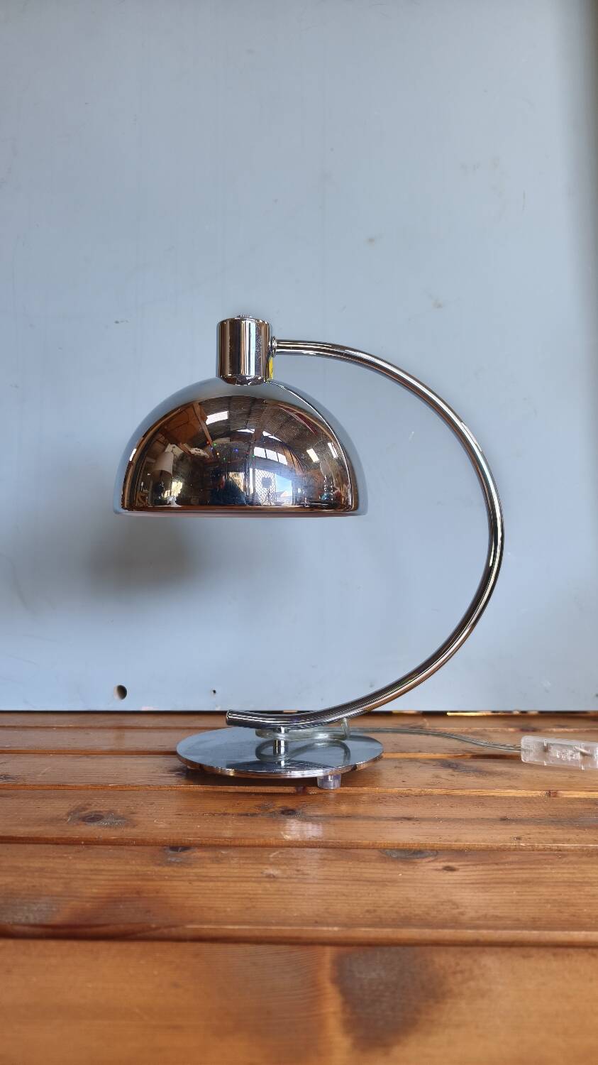 Vintage chrome metal desk lamp