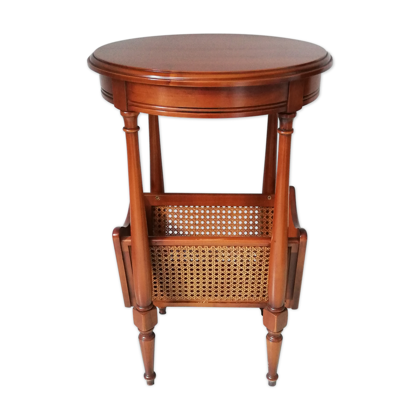 Healed Louis XVI with rattan magazine holder