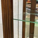19th century cherry wood display case with black marble top