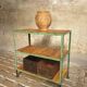 Old shelving green with wood