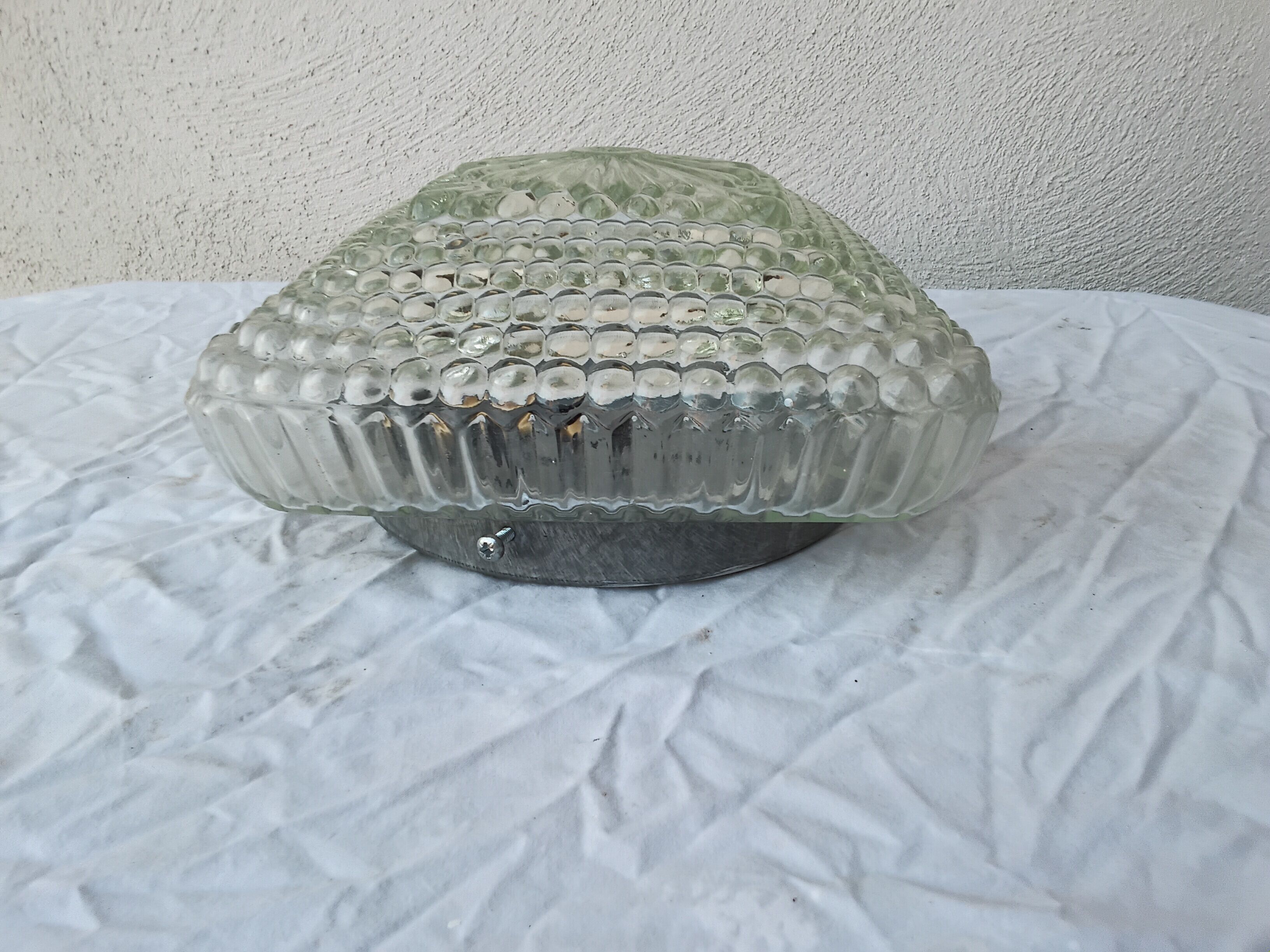 Ceiling light / wall light in bubbled glass