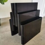 Giotto Stoppino for Kartell Black ABS Plastic Magazine Rack - 1970s Italy