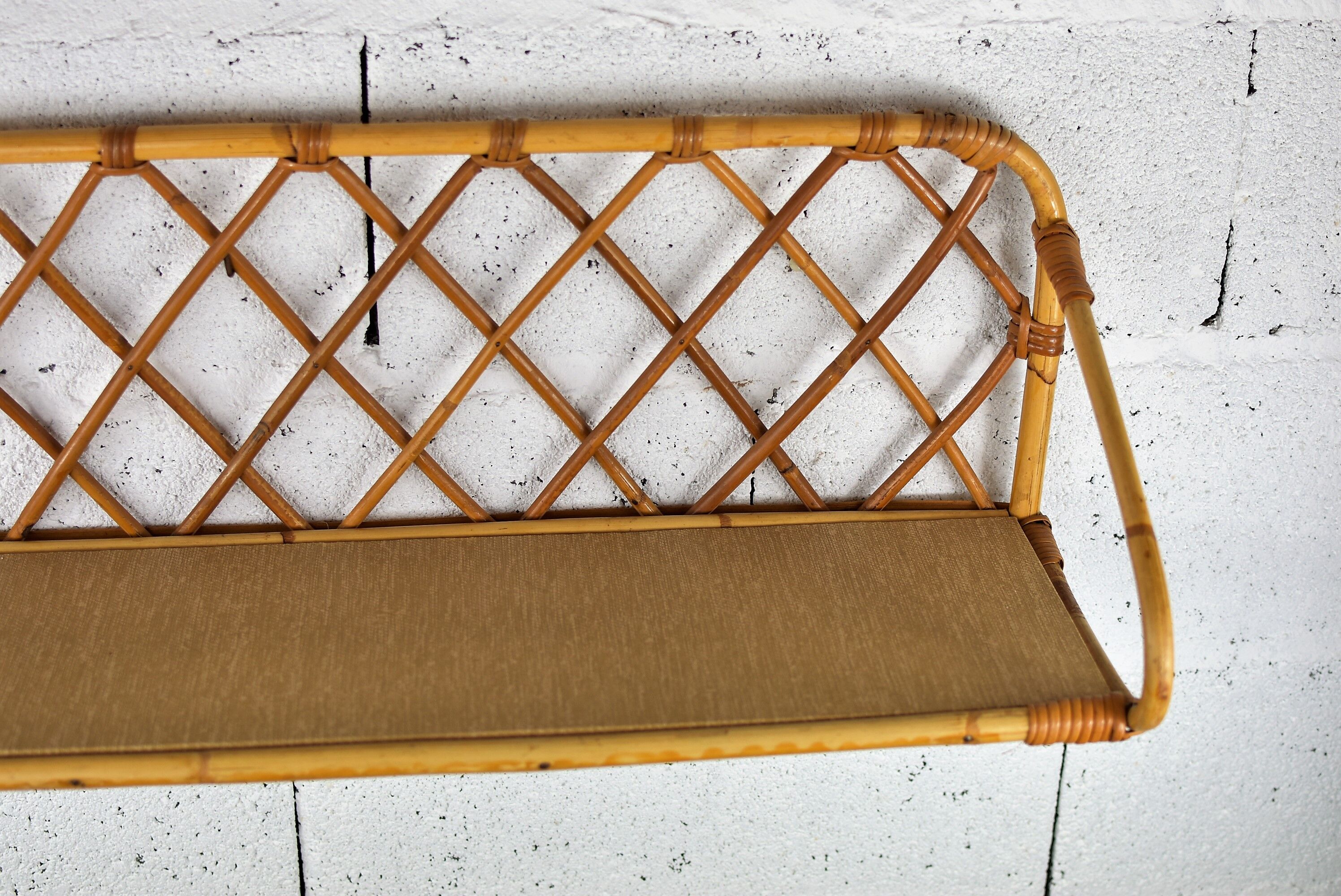 Wall rattan shelf
