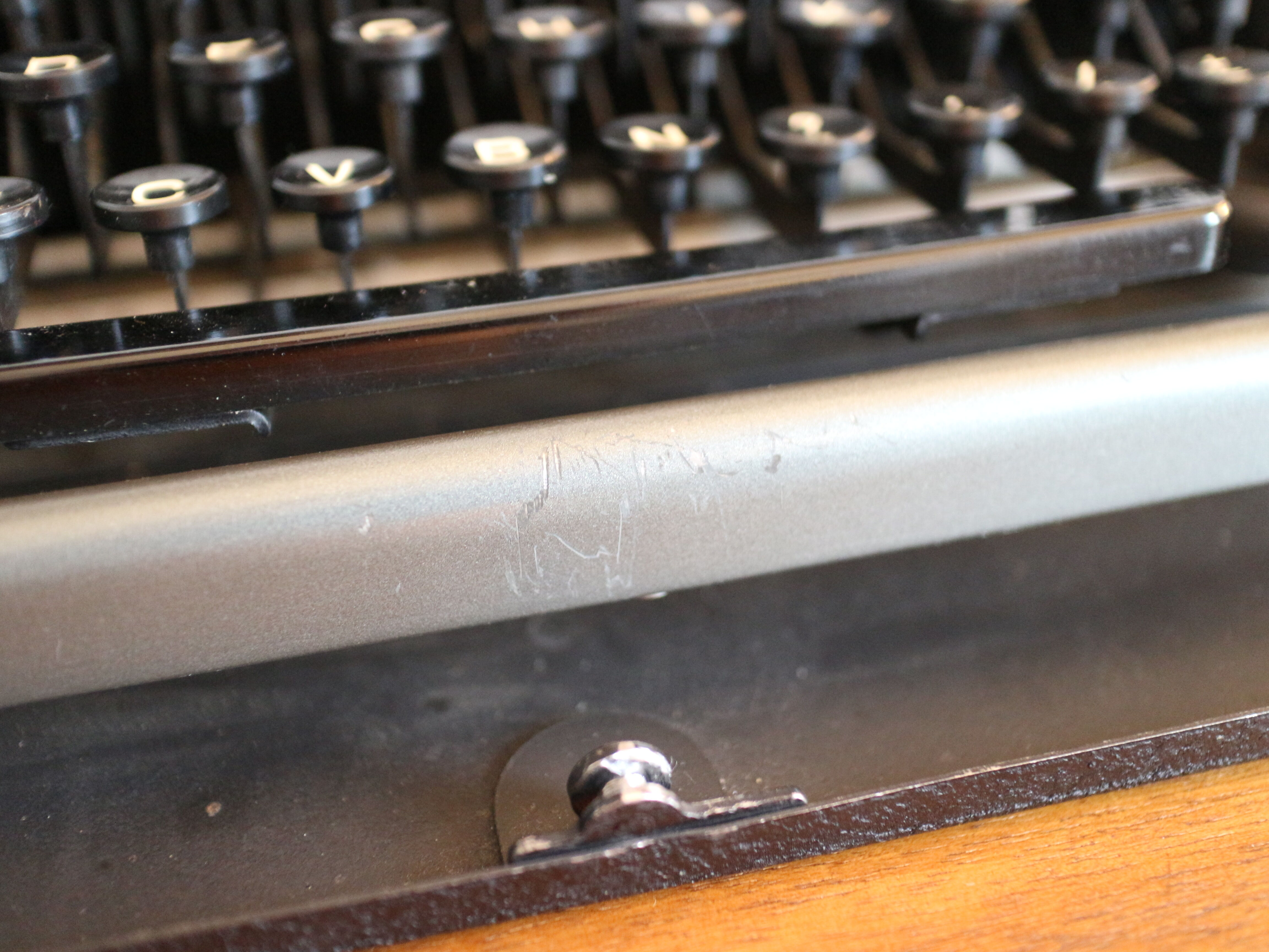 Collectible typewriter, personal Japy or P68, select grey metal model