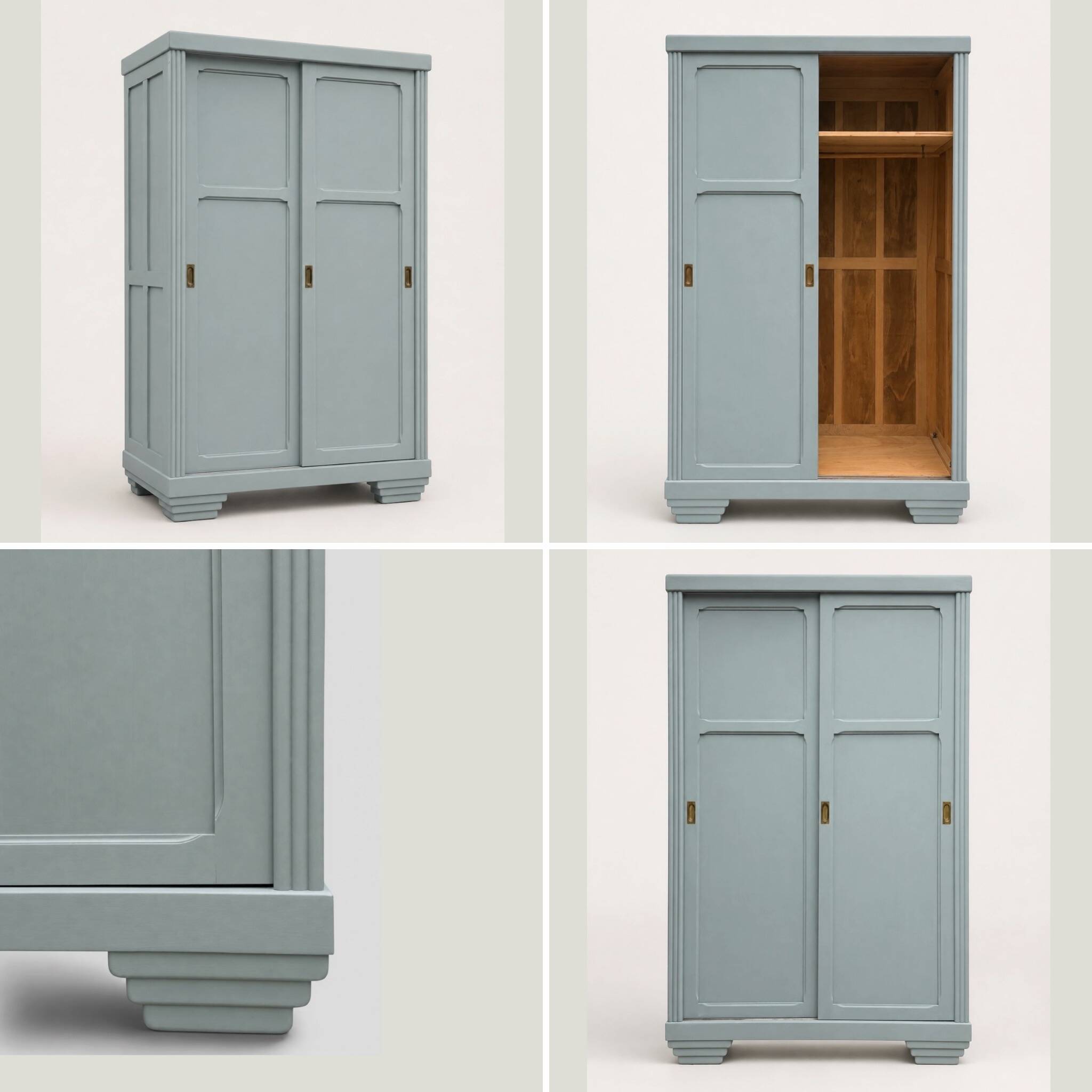 Parisian Art Deco wardrobe with sliding doors.
