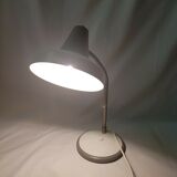 Large steerable desk lamp in white laquered metal 70s