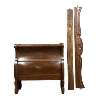 Louis Philippe period sleigh bed in solid walnut circa 1830
