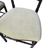 Pair of Napoleon III chairs in black stained wood