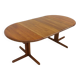 Vintage Danish round extendable dining table solid teak 1960s