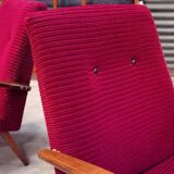Pair of model 6951 corduroy armchairs by Jaroslav Smidek for Ton 1960
