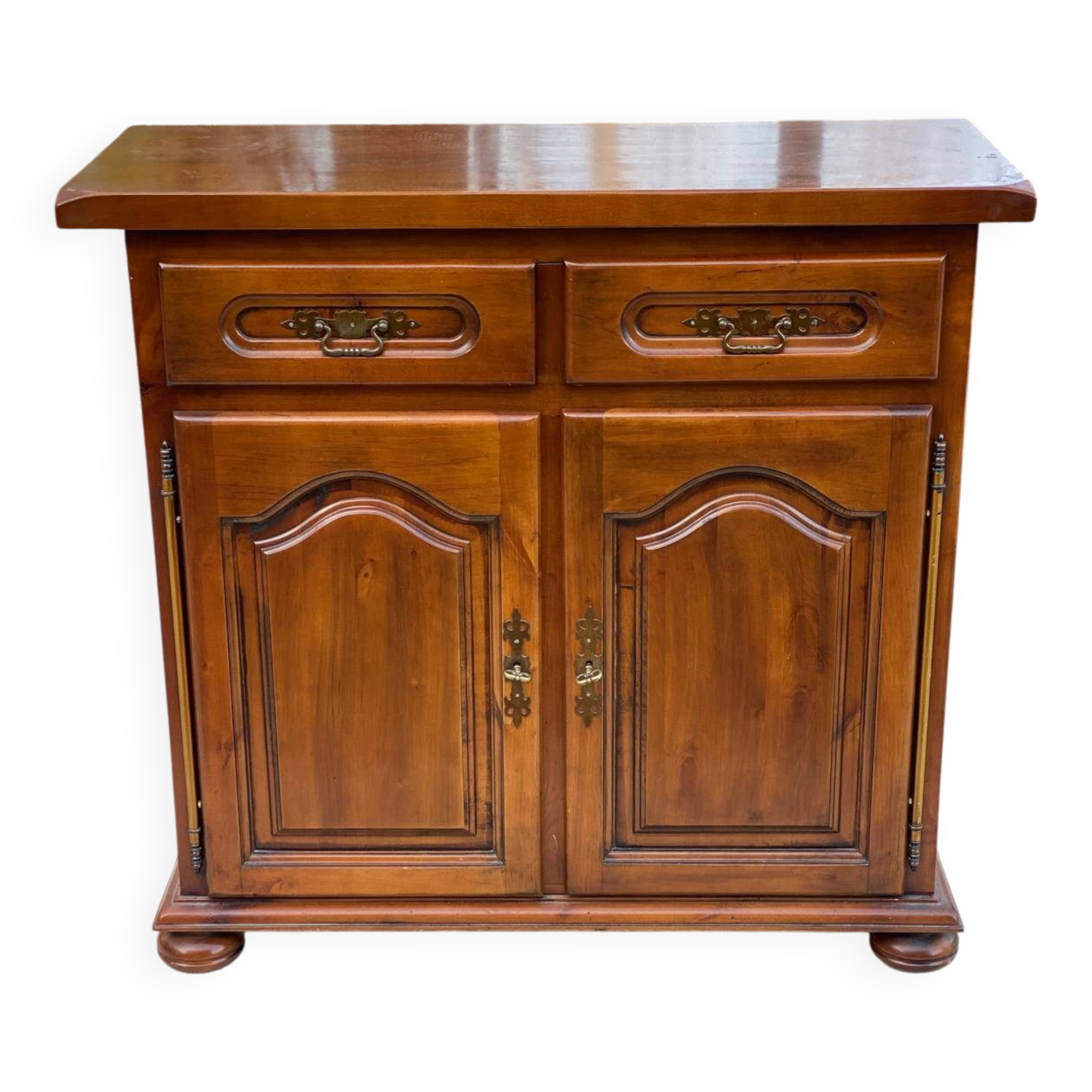 English sideboard with 2 doors and 2 drawers, solid satin cherry wood