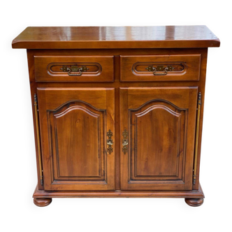 Buffet anglais 2 portes 2 tiroirs bois massif merisier satin