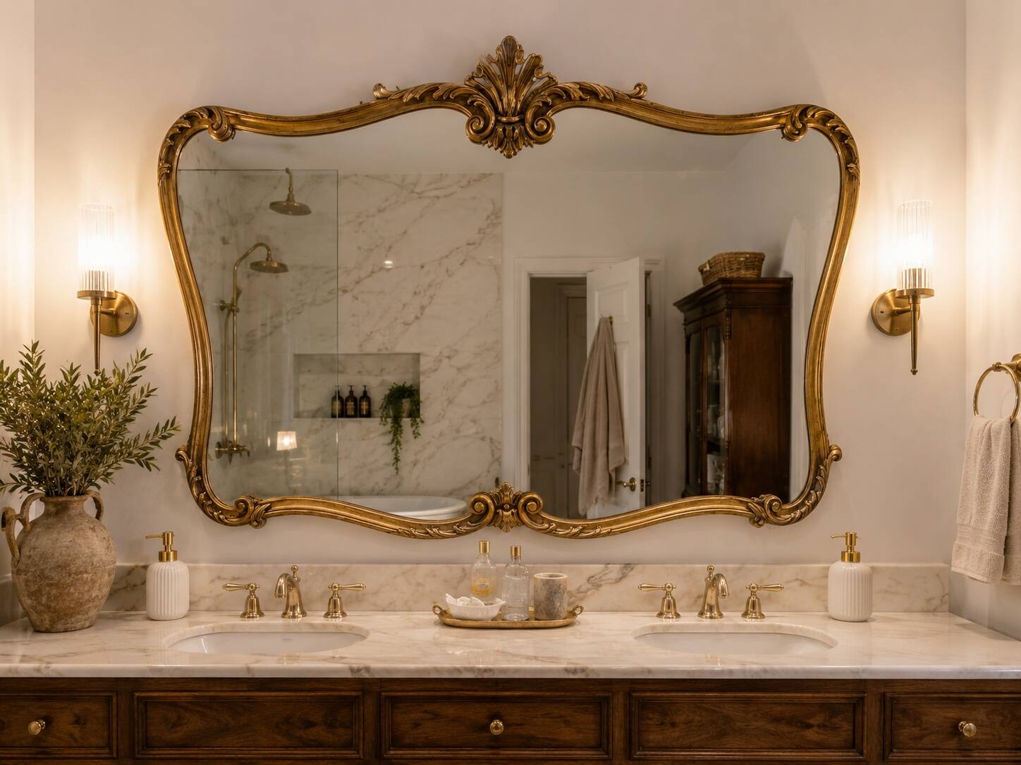 Large gold mirror