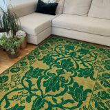 Romanian carpet green and yellow made by hand in wool