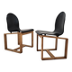 Chaises italiennes minimalistes en bois courbé des années 70, frêne et ébène