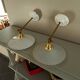 Paire d'appliques murales vintage en opaline