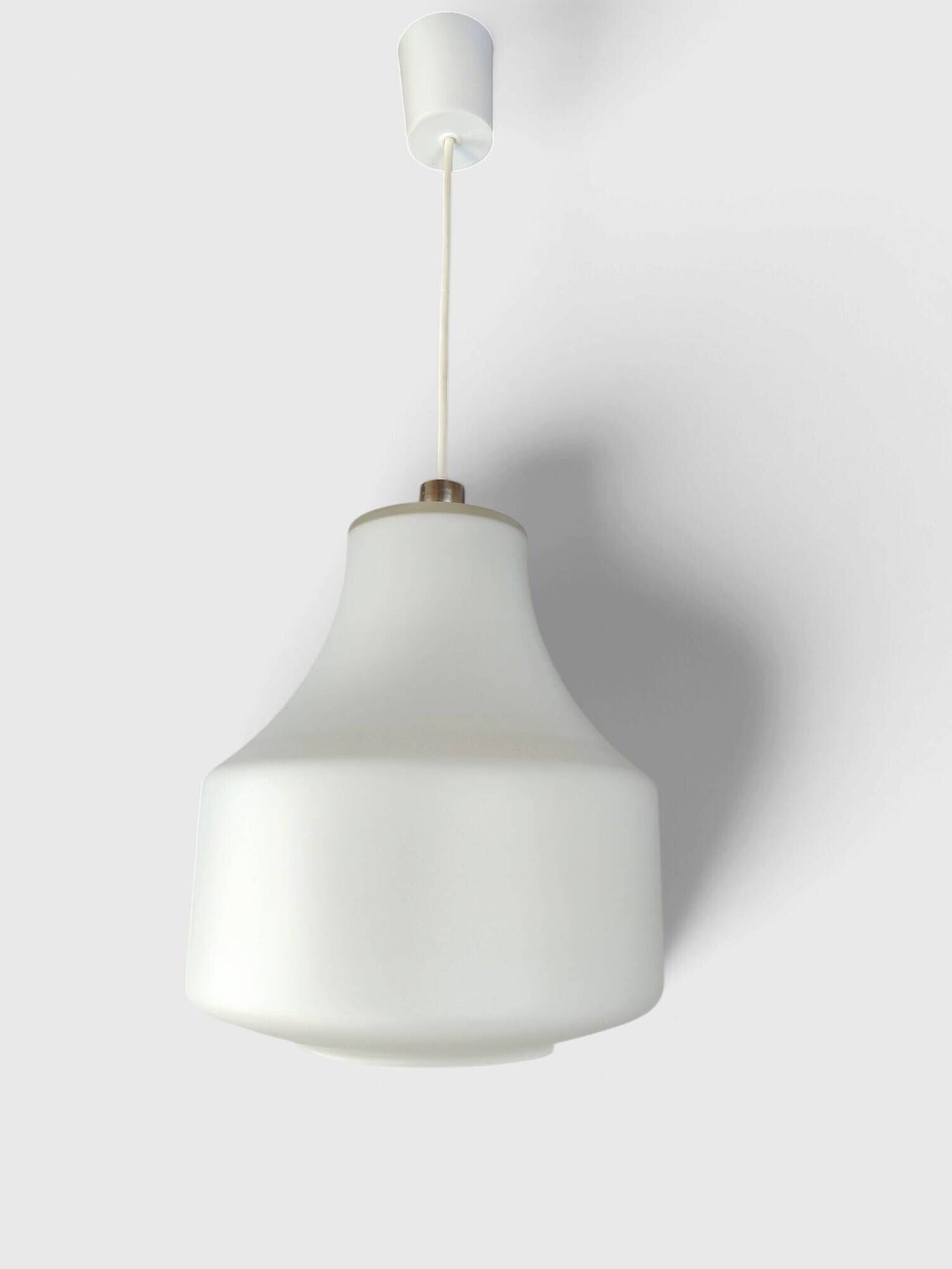 Vintage white opaline glass pendant – 1960s