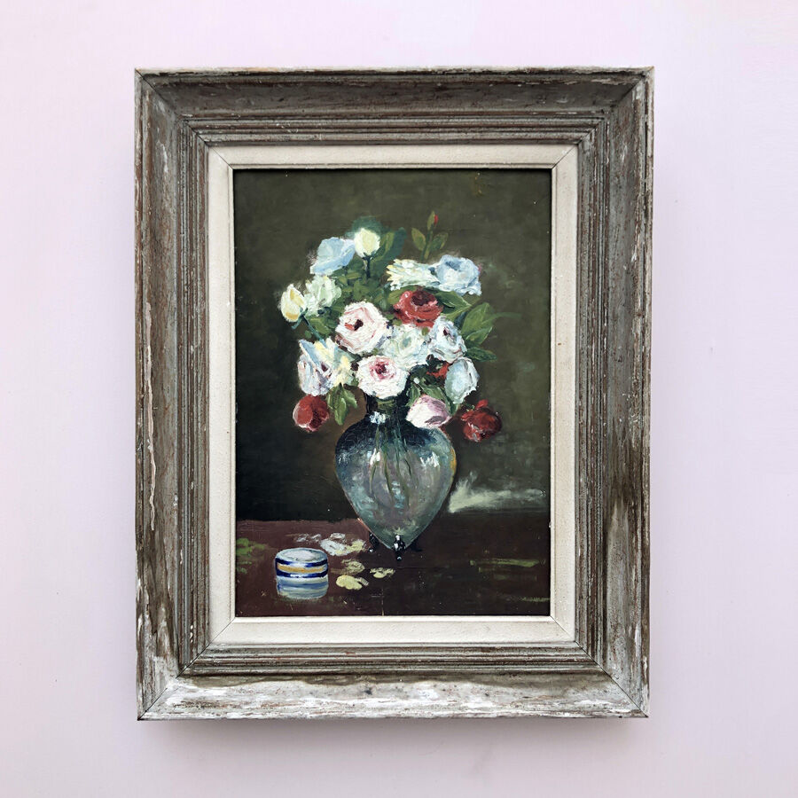 Tableau années 30 "Le bouquet de roses"