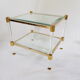 Coffee table in Lucite and Golden steel