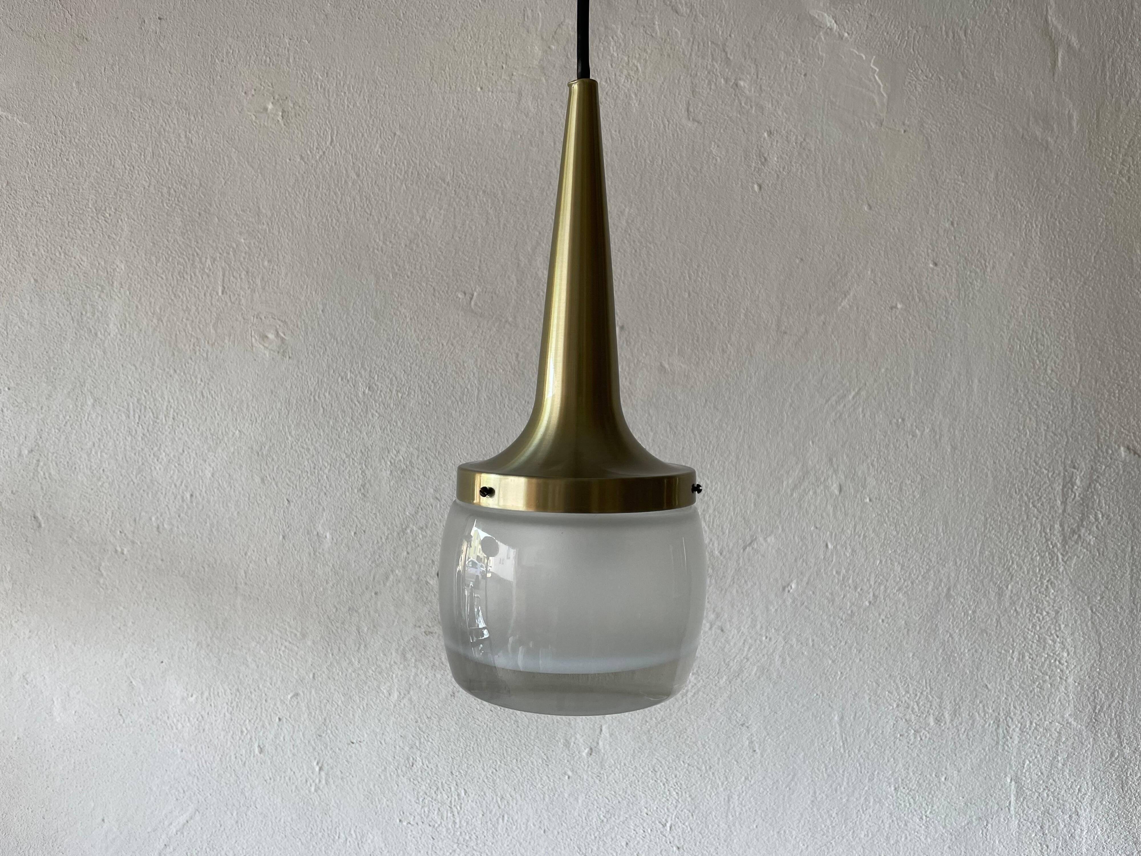 Heavy frosted glass pendant lamp by Staff, 1960s, Germany