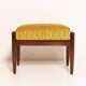 GFM Mid Century Stool in Yellow Jacquard by Casamance, E. Homa, Europe, 1960s
