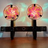 Vintage wall lamps in wrought iron and Murano glass paste from the 50s and 60s