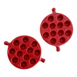 Red ceramic snail dishes