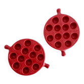 Red ceramic snail dishes