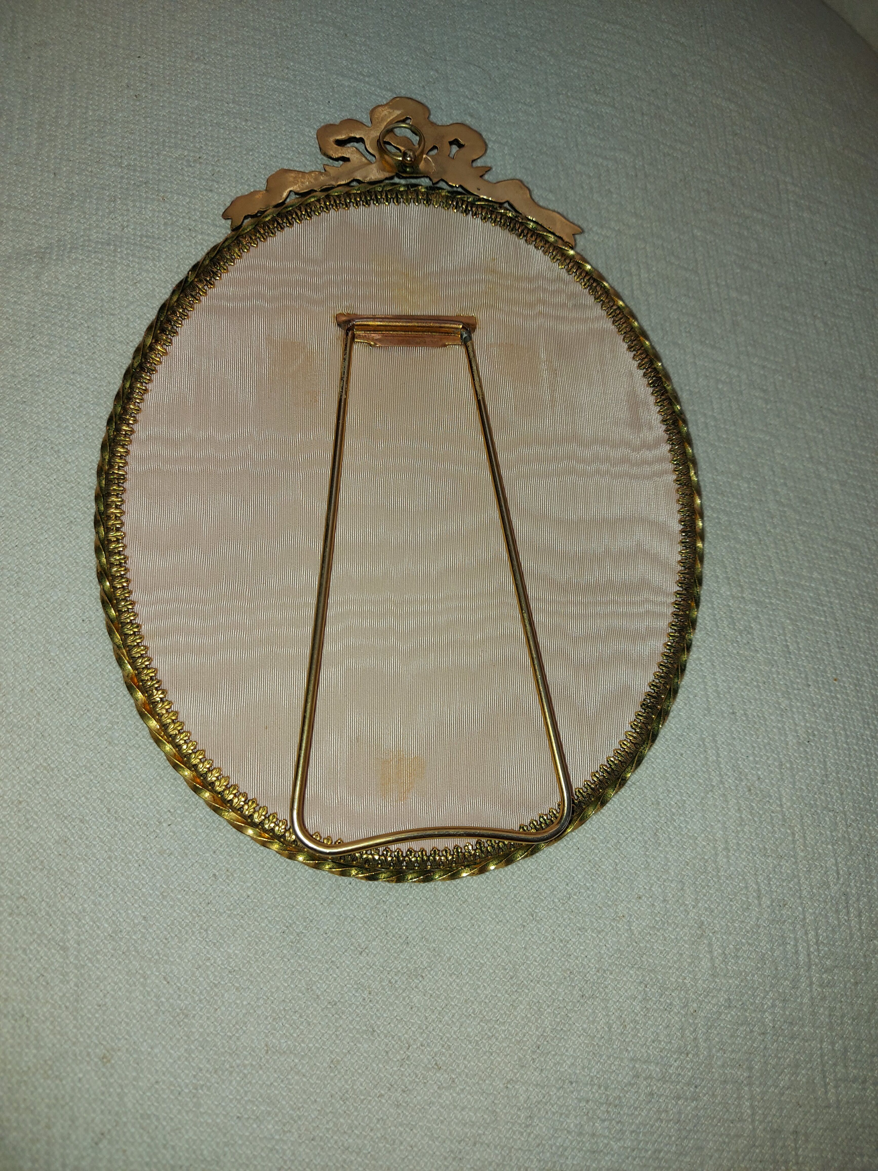 Miroir biseauté en laiton doré vintage -17x23cm