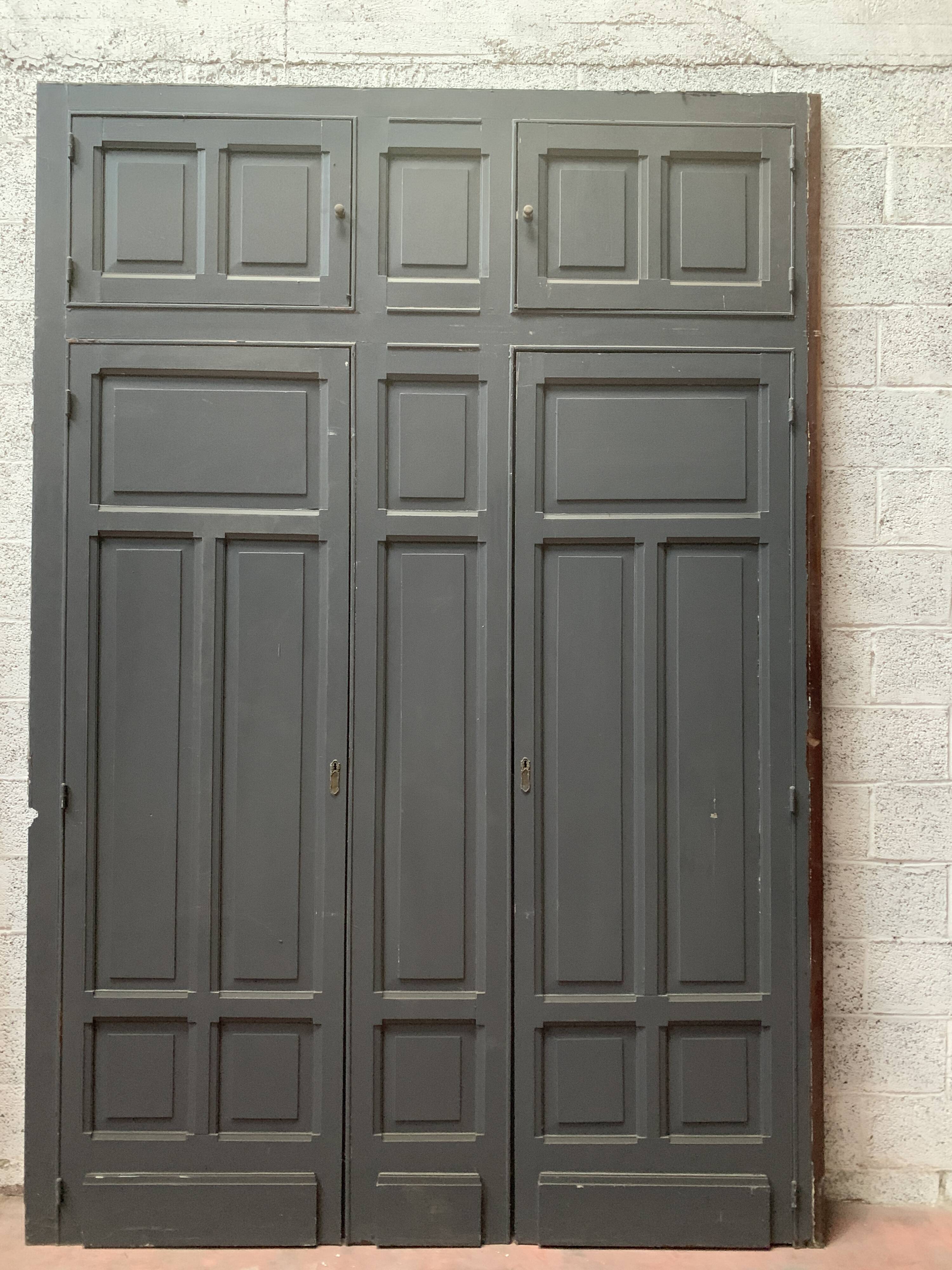 Cupboard front in patinated beech Doors 20th century