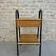 Wooden and metal boarding bedside table, 60s