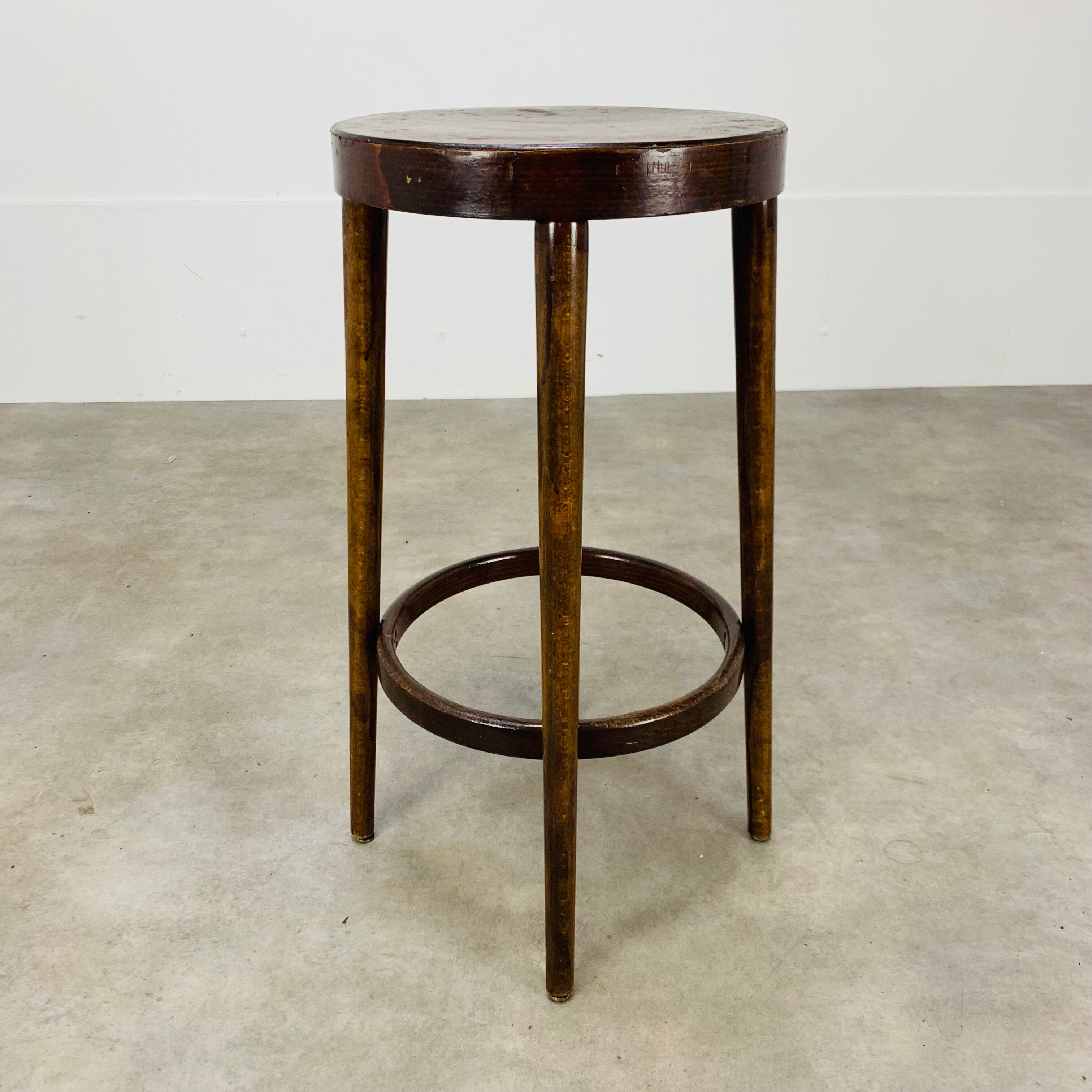 Tabouret de bar Baumann années 60 bois
