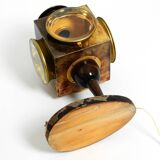 Mid Century italian table lamp with ashtray like a lantern by Aldo Tura