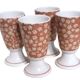 Mazagrans Coffee Cups Set of 4 with Salmon Pink Floral Decor
