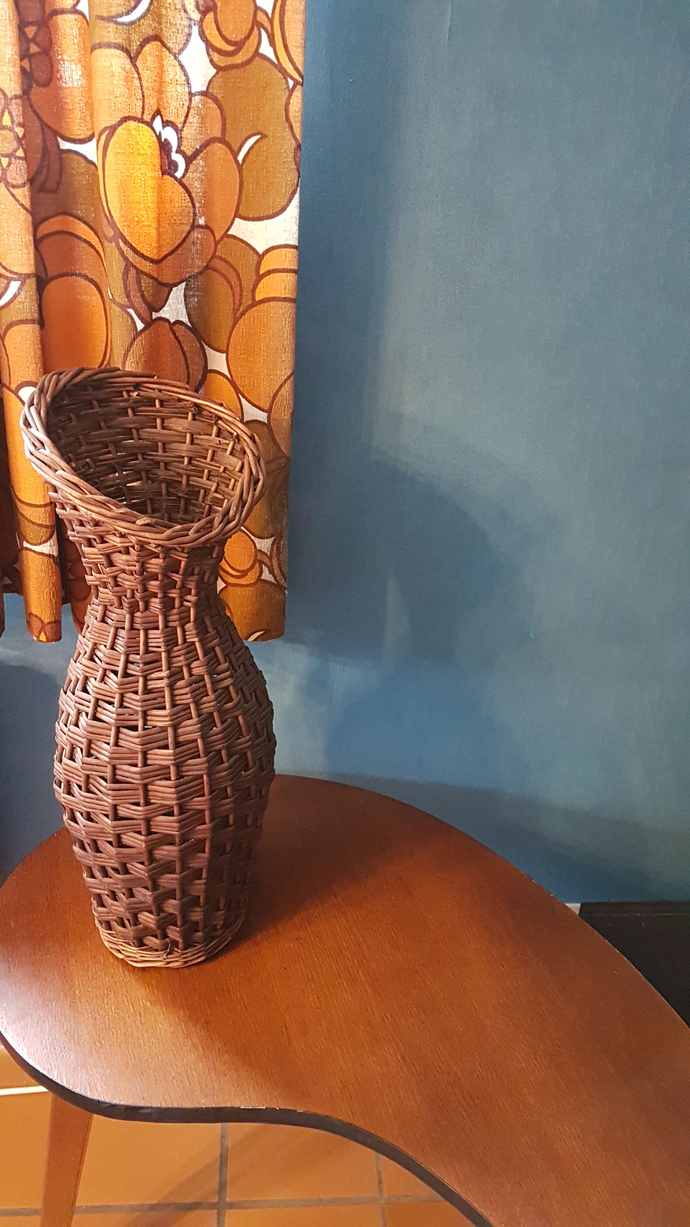 Rattan wicker basket vase