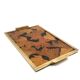 Hollywood regency brass and leaves resin tray, Montagnani Firenze Italy 1970s