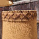 Floor lamp two lights, asymmetrical, bamboo and rattan, vintage, 70s
