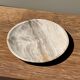 Petrified wood vide poche, circular dish or plate in light beige D25.