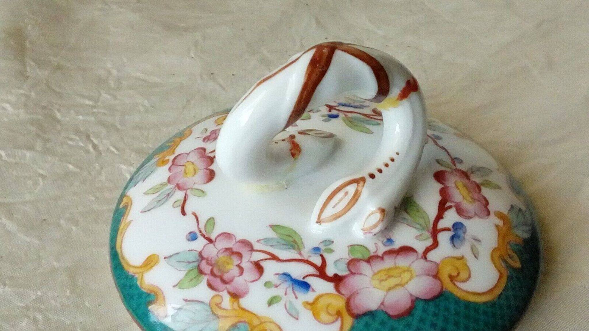 Sarreguemines earthenware sugar bowl minton decor model 5/215