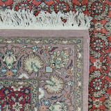 Hand-knotted wool and silk rug Kashmir India 1950