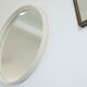 Circular mirror in "cream" laqué wood France circa 1960 68cm