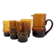 Ensemble de 6 verres à orangeade / pichet / seau à glace • Italy • 1970