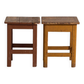 Tables de chevet anciennes en bois de pin – Europe centrale, vers 1940 #7