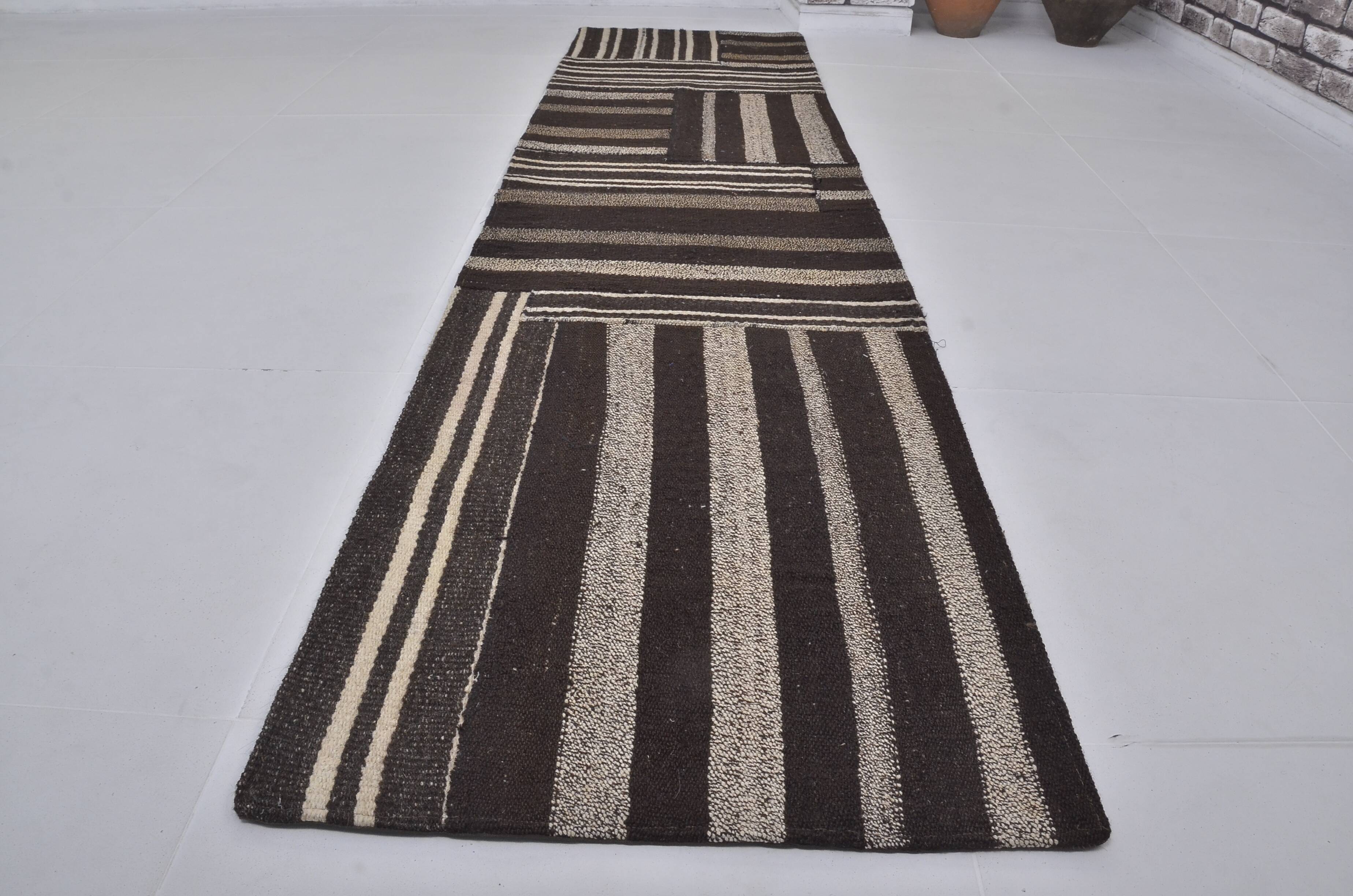 Vintage Anatolian Neutral Kilim Runner sku 3935