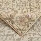3x7 Brown Cream Floral Handmade Vintage Rug, 105x211Cm