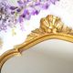 Baroque-style wall mirror / H49 cm x 30 cm /Decor shell and foliage / Golden with gold leaf